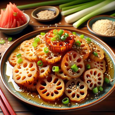 Image of Stir Fried Lotus Root with Sesame and Green Onions