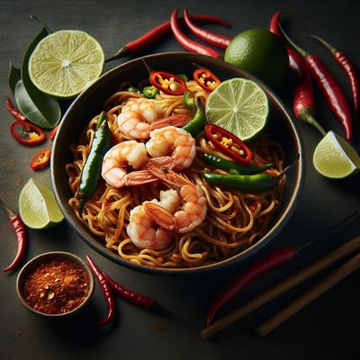 Image of Stir Fried Noodles with Shrimp Chiles Lime