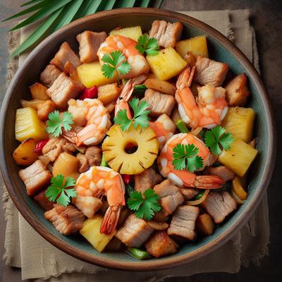 Image of Stir Fried Pork Shrimp and Pineapple Padd Moo Goong Sapparod