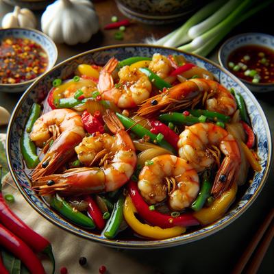 Image of Stir Fried Prawns Hong Kong Style