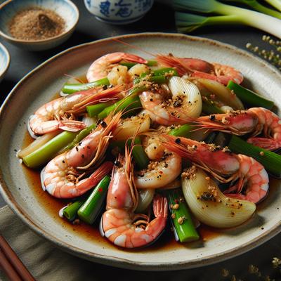 Image of Stir Fried Prawns with Leeks
