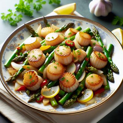 Image of Stir Fried Scallops with Asparagus