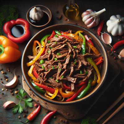 Image of Stir Fried Shredded Beef with Peppers