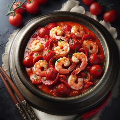 Image of Stir Fried Shrimp in Aromatic Tomato Cream Sauce