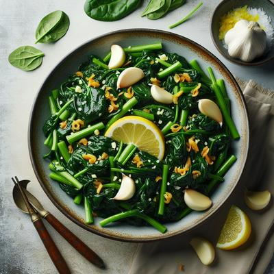 Image of Stir Fried Spinach with Garlic and Lemon Zest