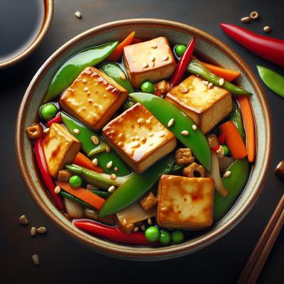 Image of Stir Fried Tofu and Vegetables with Oyster Sauce