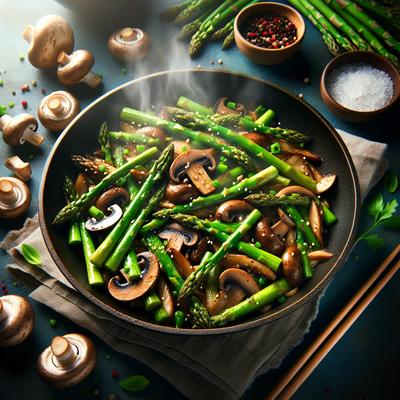 Image of Stir Fry Asparagus and Mushrooms