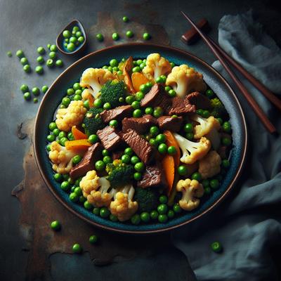 Image of Stir Fry Beef with Cauliflower and Peas
