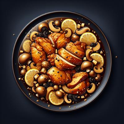 Image of Stir Fry Chicken with Lemon Mushroom Ginger Sauce