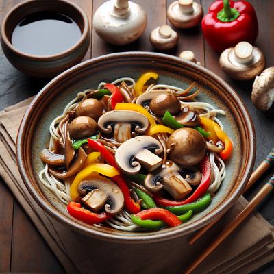 Image of Stir Fry Mushrooms and Bell Peppers