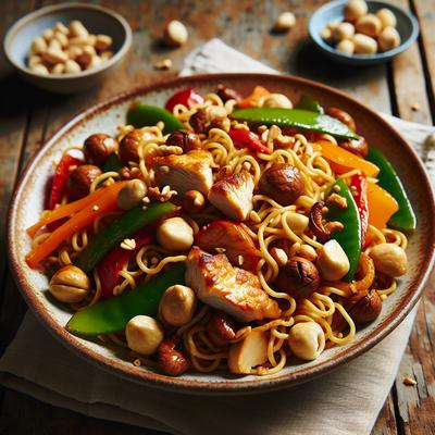 Image of Stir Fry Noodles with Chicken and Macadamias Australian