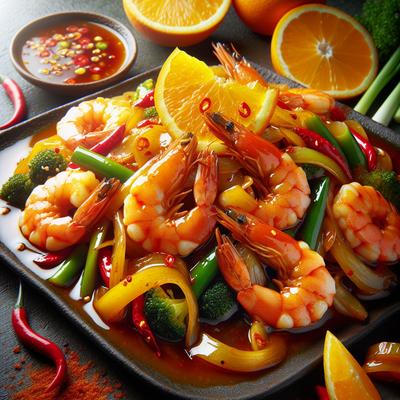Image of Stir Fry Shrimp with Spicy Orange Sauce