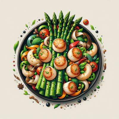 Image of Stir Fry with Scallops Jumbo Asparagus