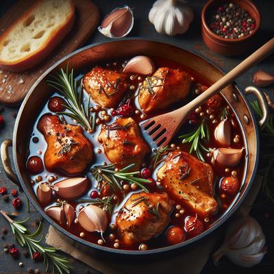 Image of Stove Top Chicken in Red Wine Sauce
