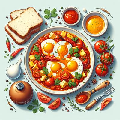 Image of Strapatsada Scrambled Eggs in Tomato Sauce