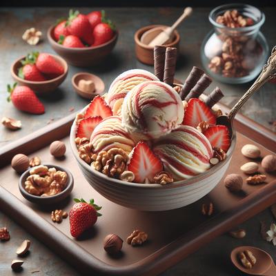 Image of Straw Ba Nut Ice Cream