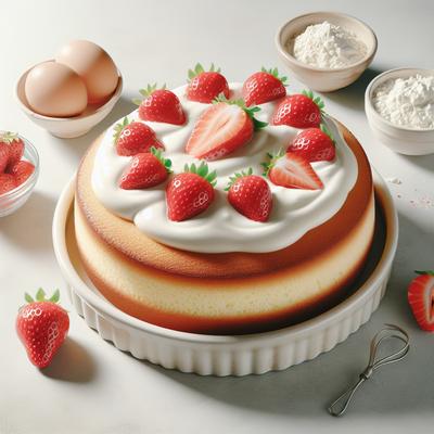 Image of Strawberries and Cream Angel Cake No Bake