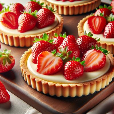 Image of Strawberries and Cream Cheesecake Tarts
