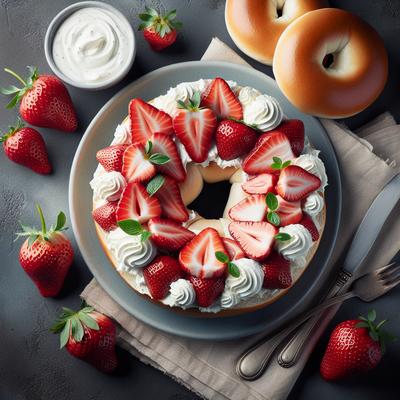 Image of Strawberries Cream Bagel Spread for Two 1 Point
