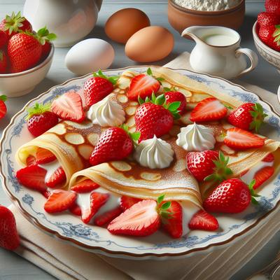 Image of Strawberries Cream Crepes