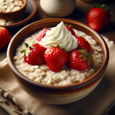 Image of Strawberries Cream Oatmeal Porridge
