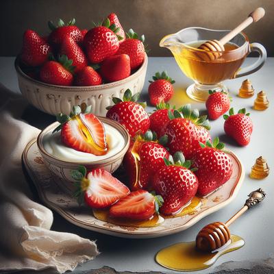 Image of Strawberries Filled with Honeyed Yogurt