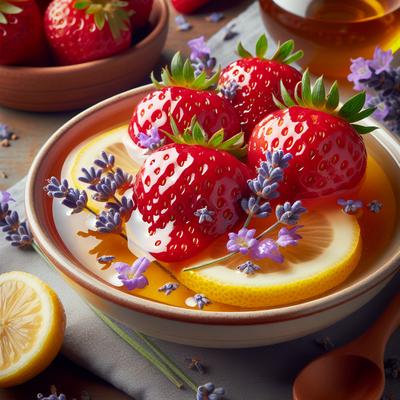 Image of Strawberries in Lemon Lavender Syrup