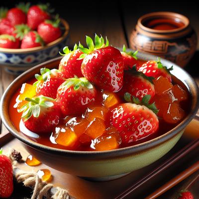 Image of Strawberries in Orange Butterscotch Sauce