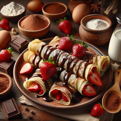 Image of Strawberries Savannah with Chocolate Crepes