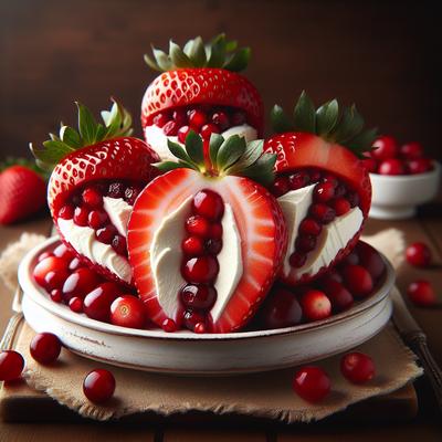 Image of Strawberries Stuffed with Cranberry Mascarpone