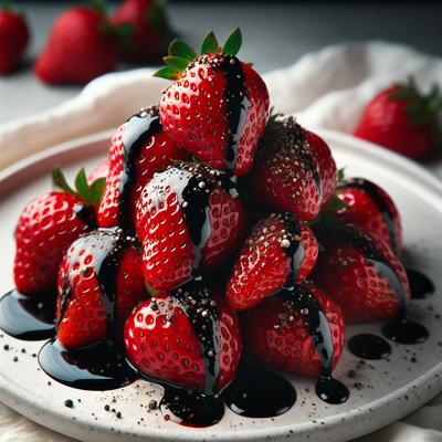 Image of Strawberries with Balsamic Vinegar and Pepper