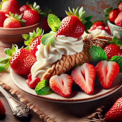 Image of Strawberries with Cannoli Cream