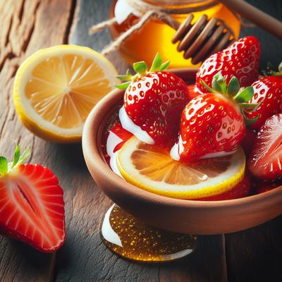 Image of Strawberries with Lemon Honey Syrup