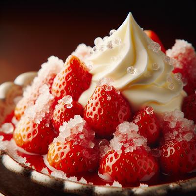 Image of Strawberries with Sugar and Cream