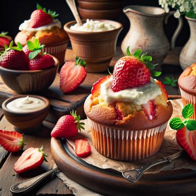 Image of Strawberry and Cream Cheese Filled Muffins