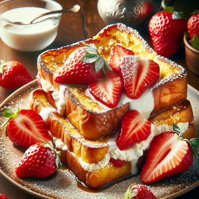Image of Strawberry and Cream Cheese Stuffed French Toast