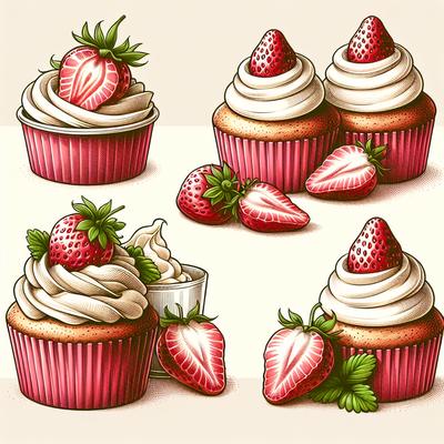 Image of Strawberry and Cream Cupcakes