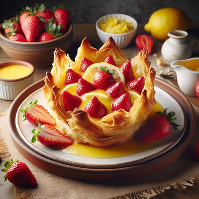 Image of Strawberry and Lemon Curd Phyllo Baskets