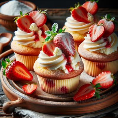 Image of Strawberry and Mascarpone Filled Cupcakes Giada