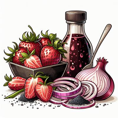 Image of Strawberry and Red Onion Salad with Poppy Seed Dressing