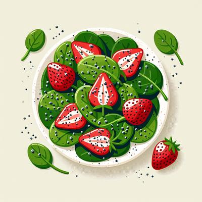 Image of Strawberry and Spinach Salad with Poppy Seed Dressing