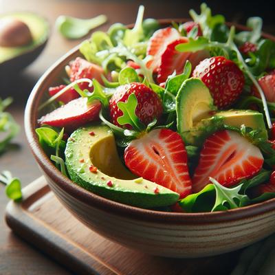 Image of Strawberry Avocado Salad with Field Greens