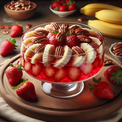 Image of Strawberry Banana Gelatin Salad with Pecans