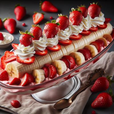 Image of Strawberry Banana Split Dessert No Bake