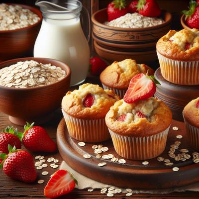 Image of Strawberry Buttermilk Oatmeal Muffins