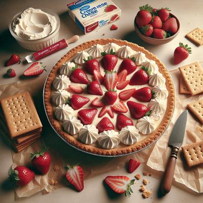 Image of Strawberry Cream Cheese Pie with Graham Cracker Crust