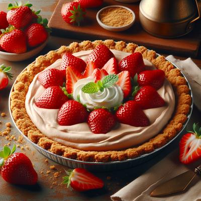 Image of Strawberry Cream Pie with Graham Crust