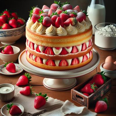 Image of Strawberry Creme Cake