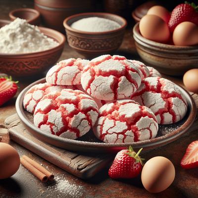 Image of Strawberry Crinkle Cookies
