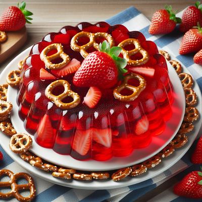 Image of Strawberry Crush Jello with Pretzels